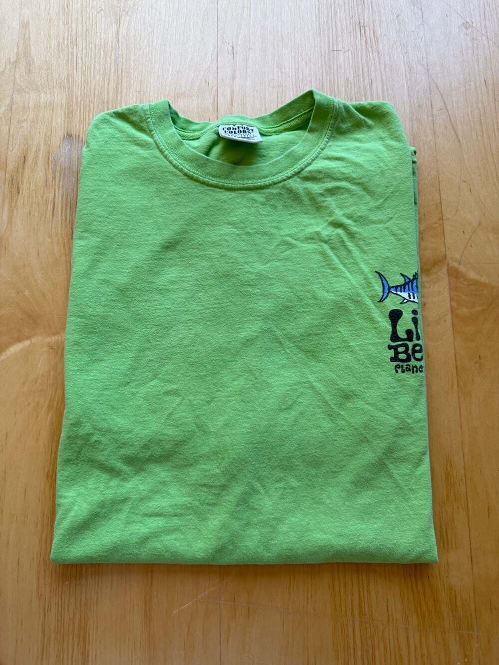 Comfort Colors Lido Beach Planet Florida Green Fish Graphic T-Shirt XXL